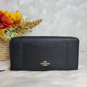 COACH ACCORDION ZIP WALLET IN CROSSGRAIN LEATHER